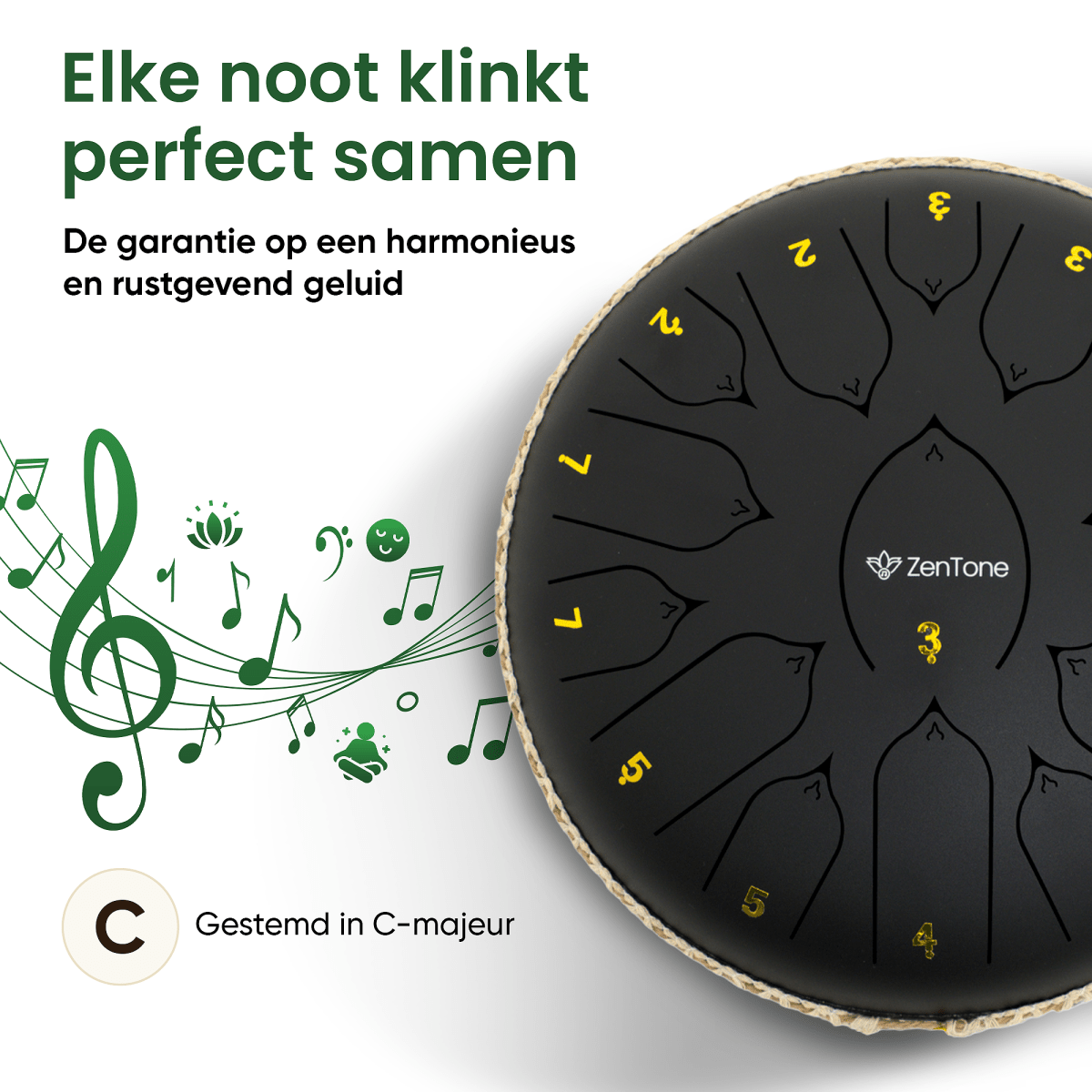 Zentone Tongue Drum - Wit - Zentone
